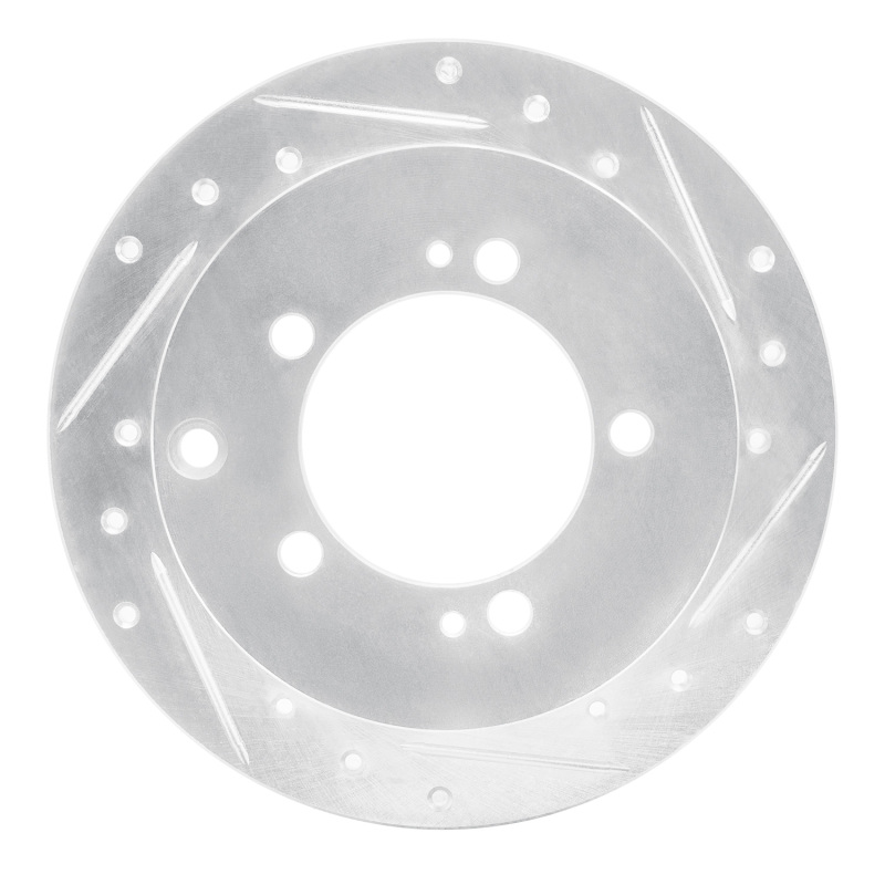 Chrysler Sebring Brake Rotor (1) - Rear Right - R1 Concepts - Drilled & Slotted - Silver - `94-`07